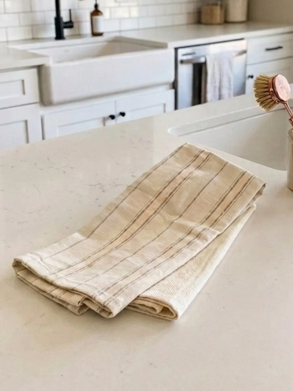 NWOT Hearth & Hand with Magnolia Blue Striped Flour Sack Kitchen Dish Towels Set